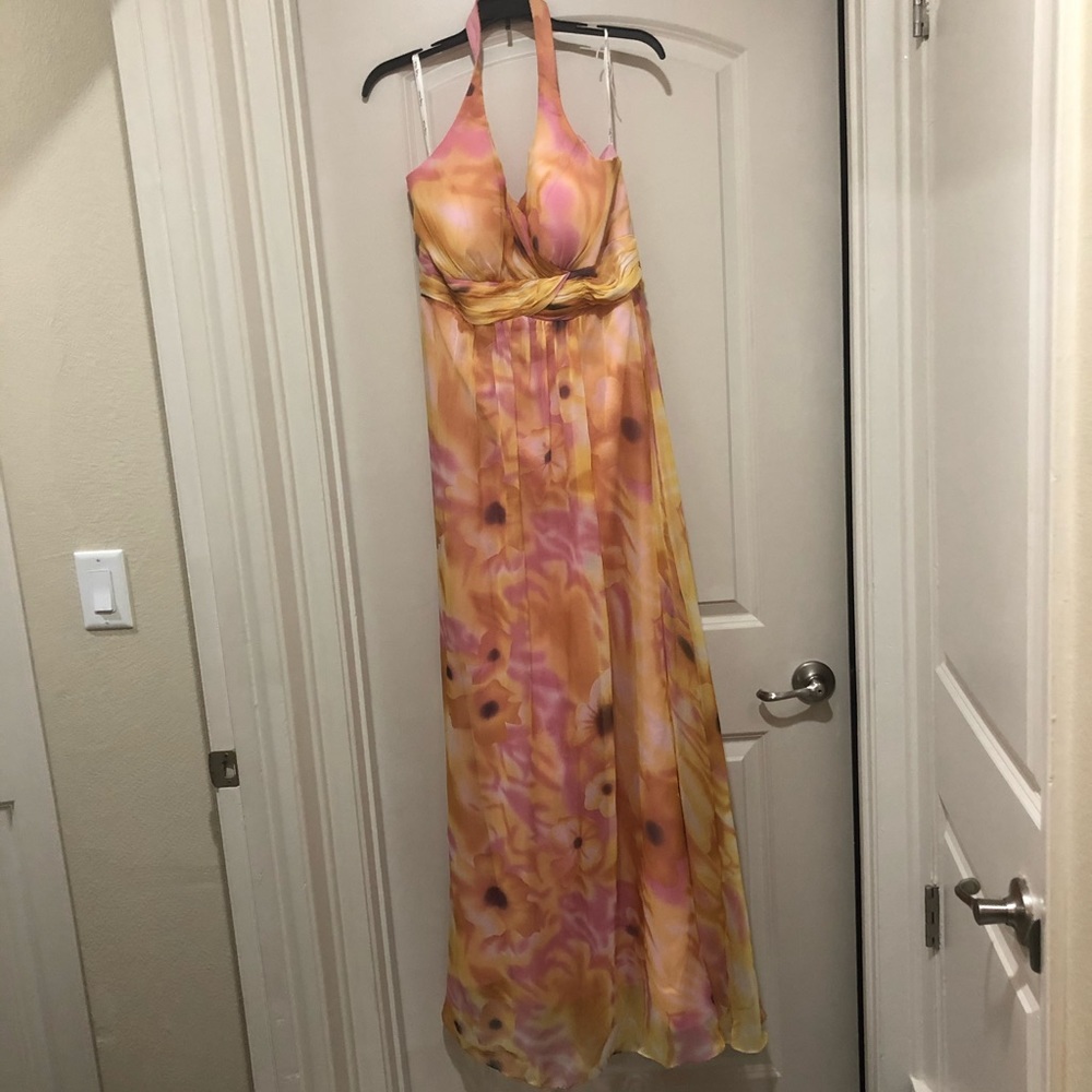 Flowered prom dress